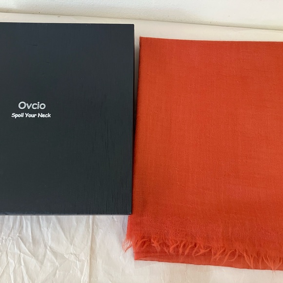 Orange/Rust Cashmere Scarf/Shawl - Picture 9 of 13